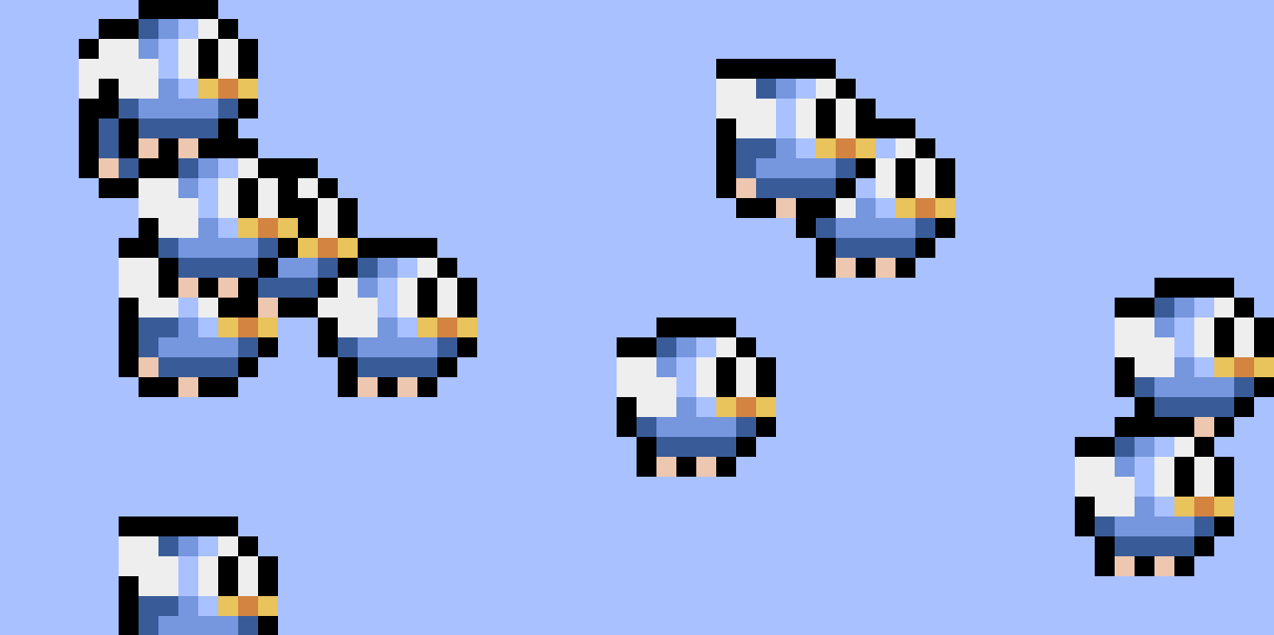 Many bird sprites